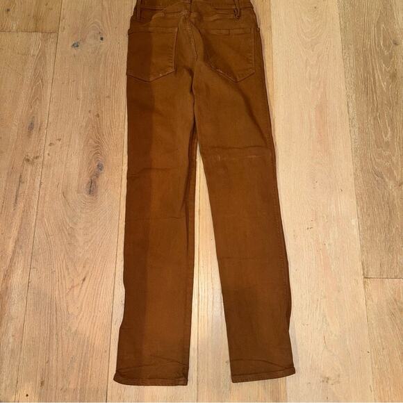 Frame Denim Le Sylvie Slender Straight Tobacco Brown Tan Coated 26 - Picture 4 of 11